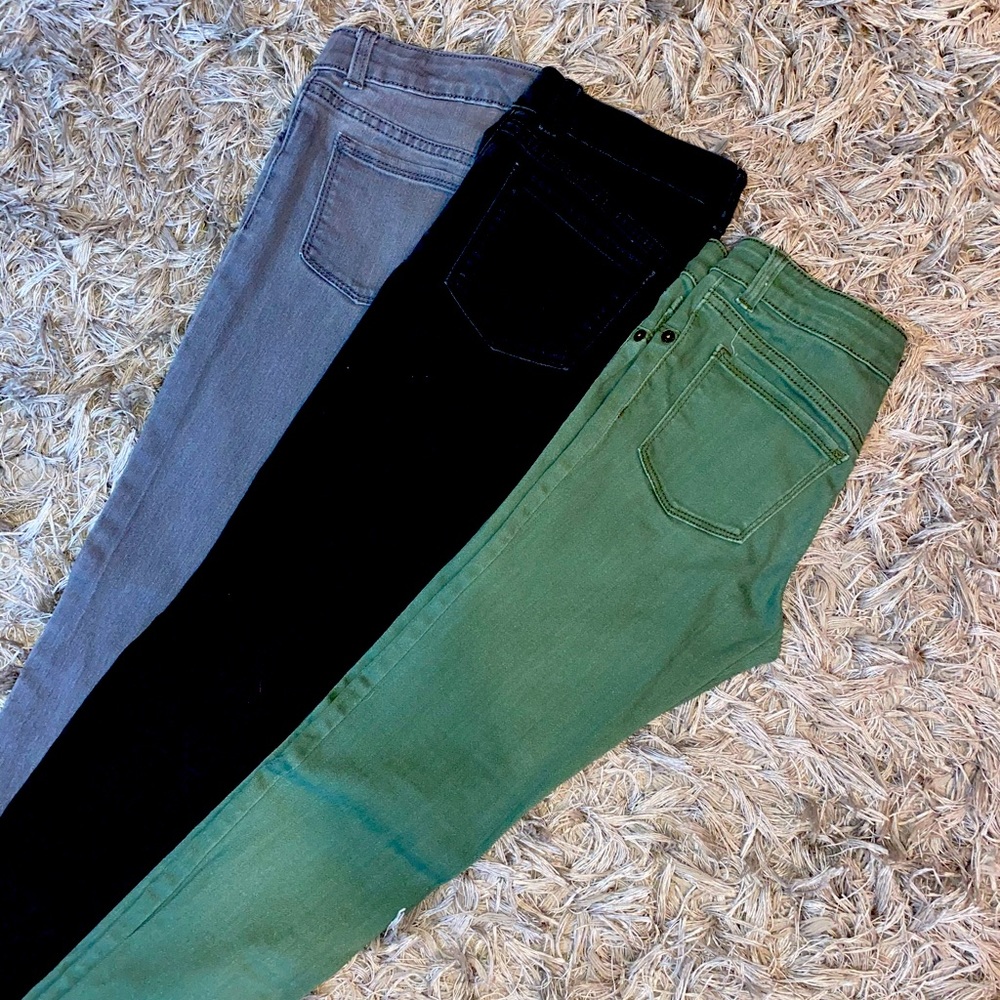 Jeggings army green,black and gray